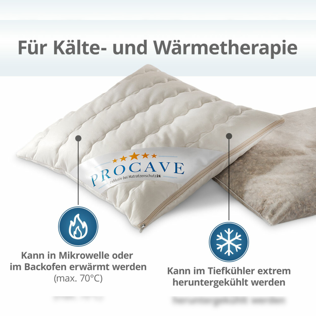 Dinkelkissen mit waschbarem Bezug aus Baumwolle