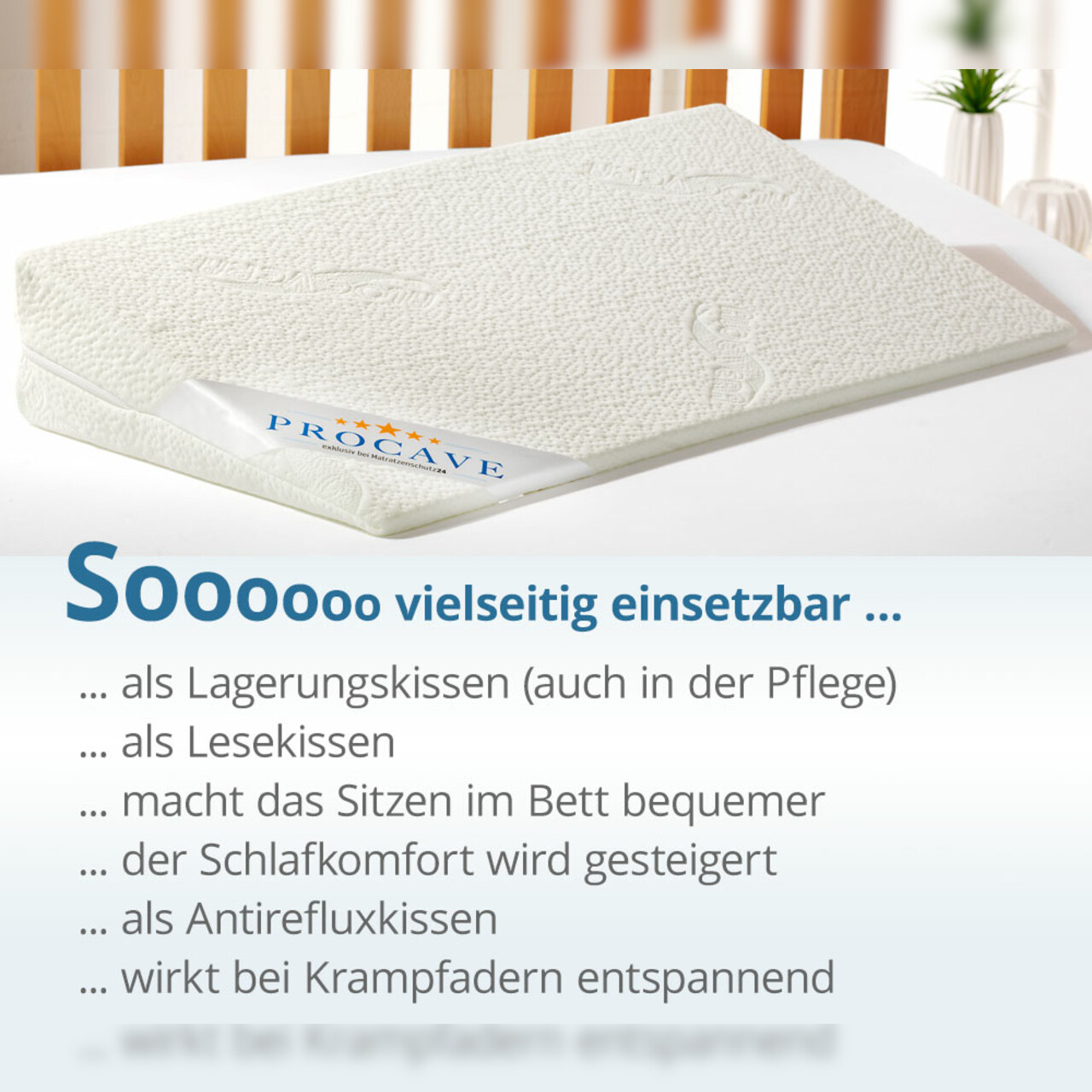 Bettkeil mit Bezug aus AloeVera-Doppeltuch