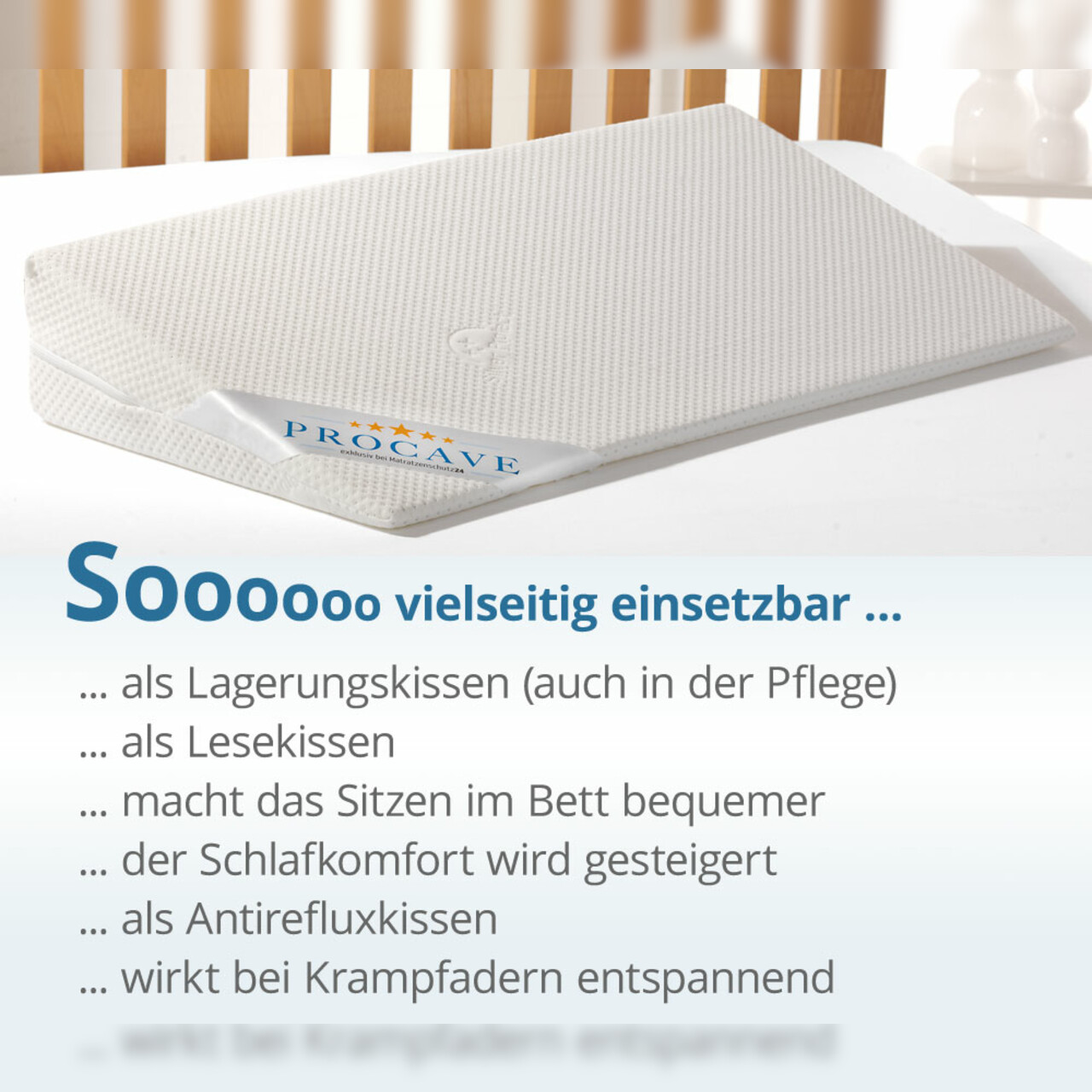 Bettkeil mit Bezug aus Silver Protect-Doppeltuch