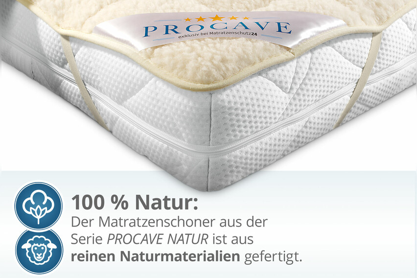 NATUR Lammflor Schurwolle Matratzenschoner