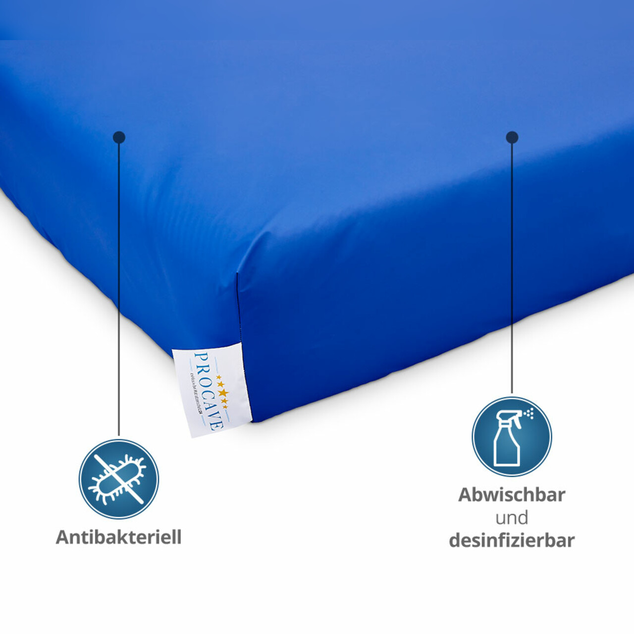 Inkontinenz Spannbettlaken in Blau - 100% wasserdicht