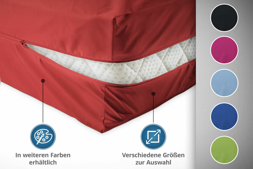 Unversteppter Matratzenbezug in rot