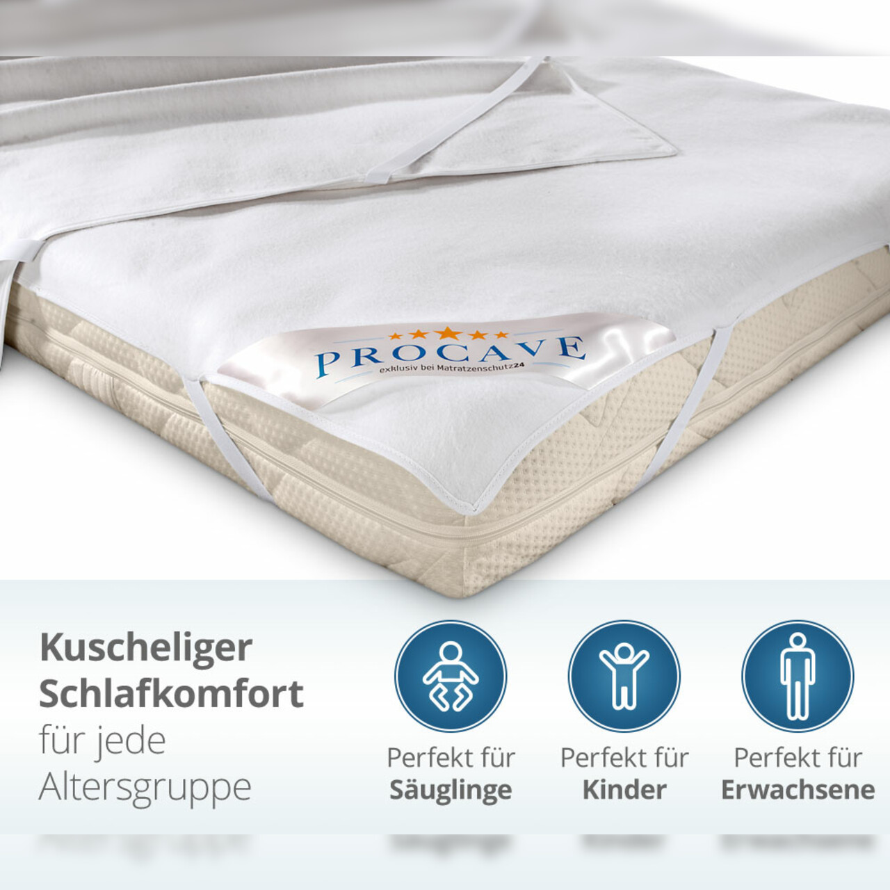 Molton Matratzenauflage mit Sanfor-Ausrüstung