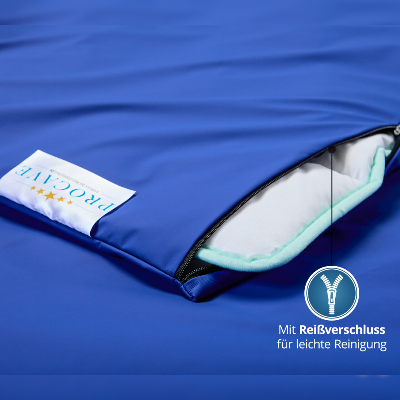 wasserdichter Inkontinenz Bettdeckenbezug abwischbar in blau