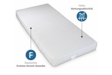 unversteppter Matratzenbezug Frottee-Stretch in weiß
