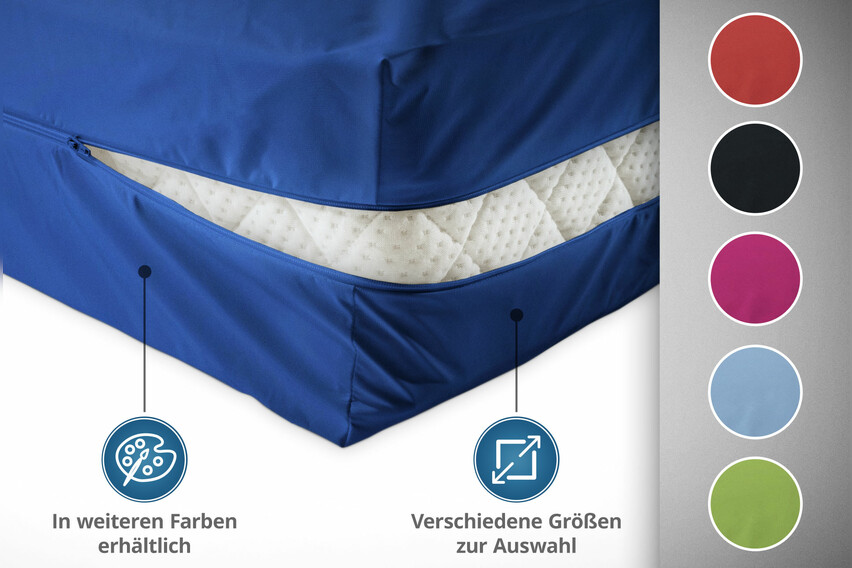 Unversteppter Matratzenbezug in blau