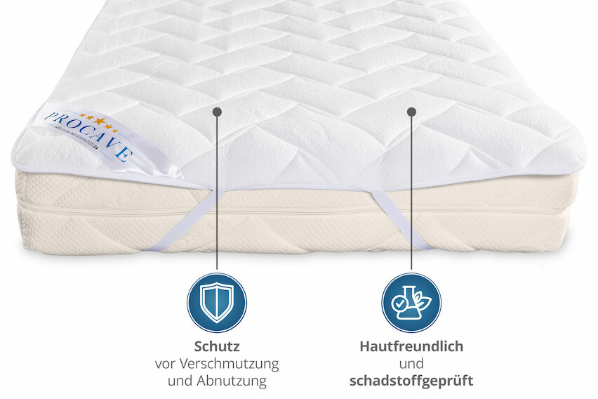 Matratzenauflage verstepptes Lyocell-Doppeltuch mit 4 Eckgummis