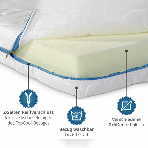 Kindermatratze mit verstepptem TopCool-Matratzenbezug