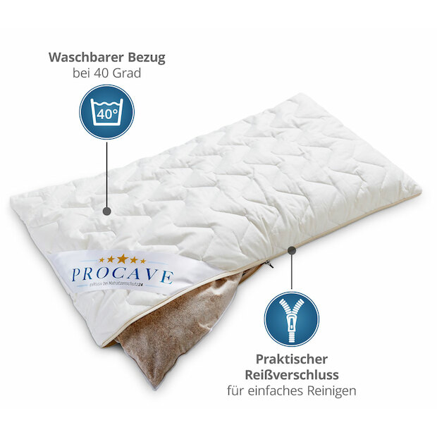 Hirsekissen mit waschbarem Bezug aus Baumwolle