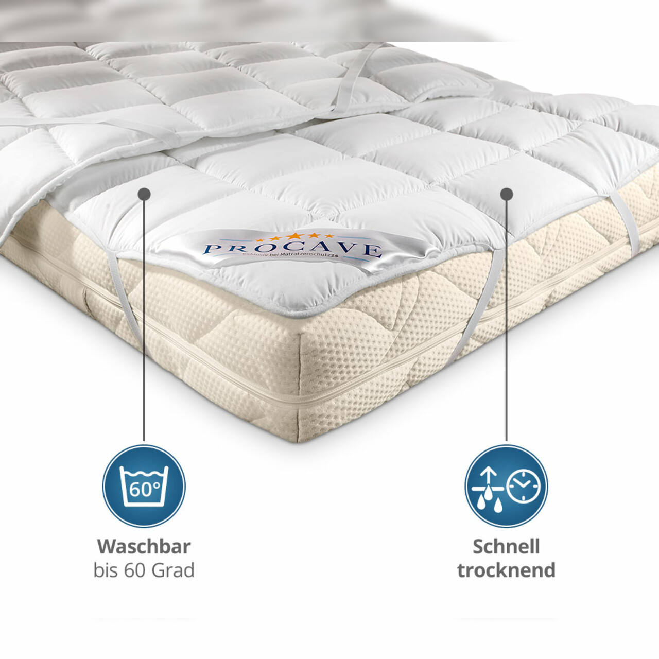 Microfaser Matratzenauflage (Micro-Comfort) mit 4 Eckgummis