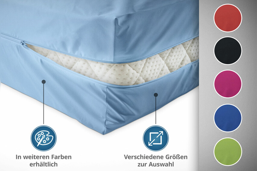 Unversteppter Matratzenbezug in hellblau