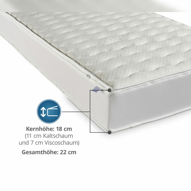 Luxusviscomatratze TR mit Silverline-Bezug