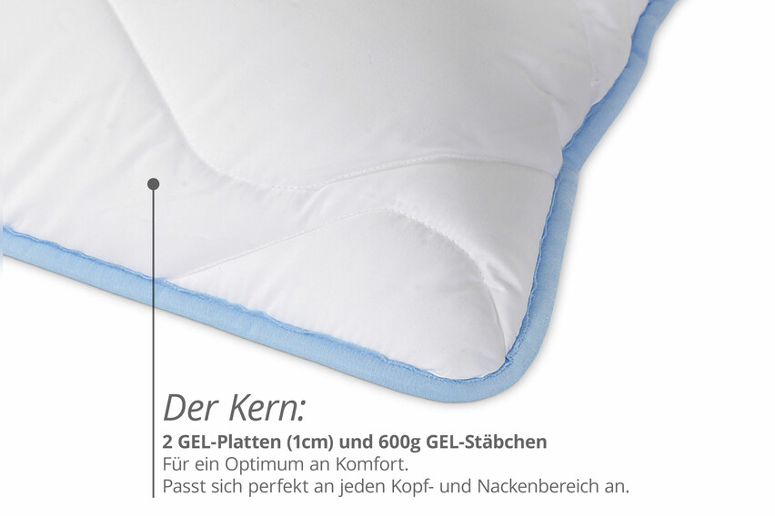 Nackenstützkissen GELSCHAUM in 40x80cm mit Top-Cool Kissenbezug