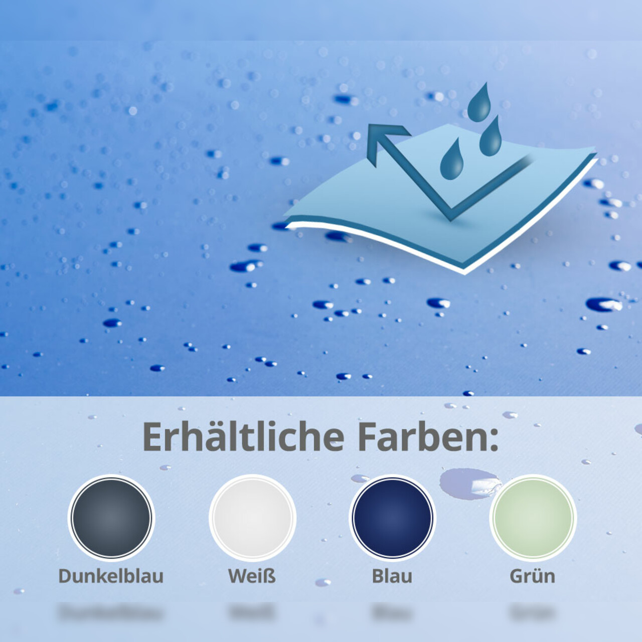 Wasserdichter Matratzenbezug in Blau