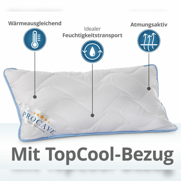 Nackenstützkissen GELSCHAUM mit TopCool Kissenbezug