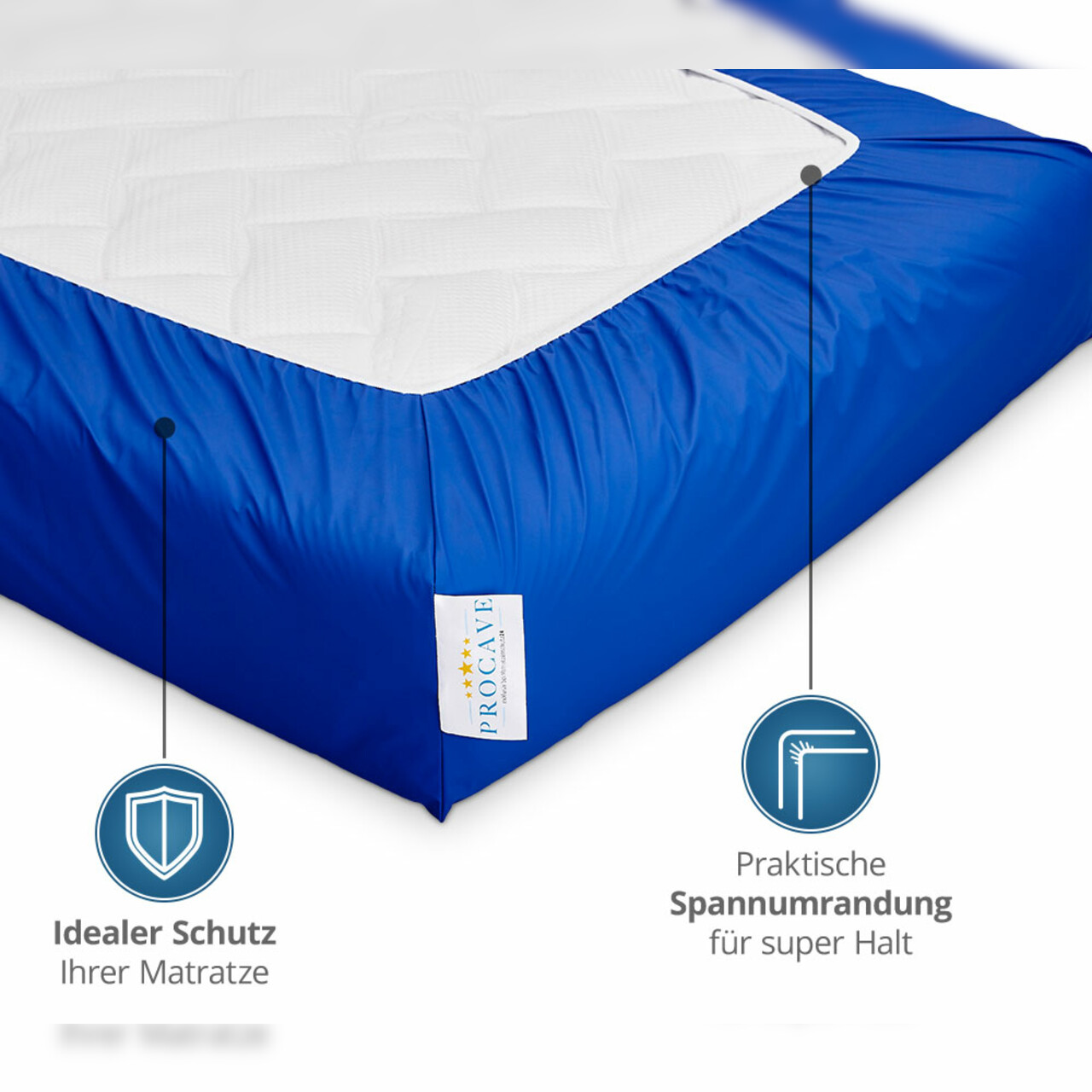 Inkontinenz Spannbettlaken in Blau - 100% wasserdicht