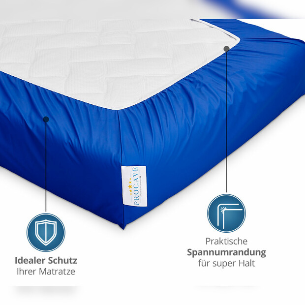 Inkontinenz Spannbettlaken in Blau - 100% wasserdicht