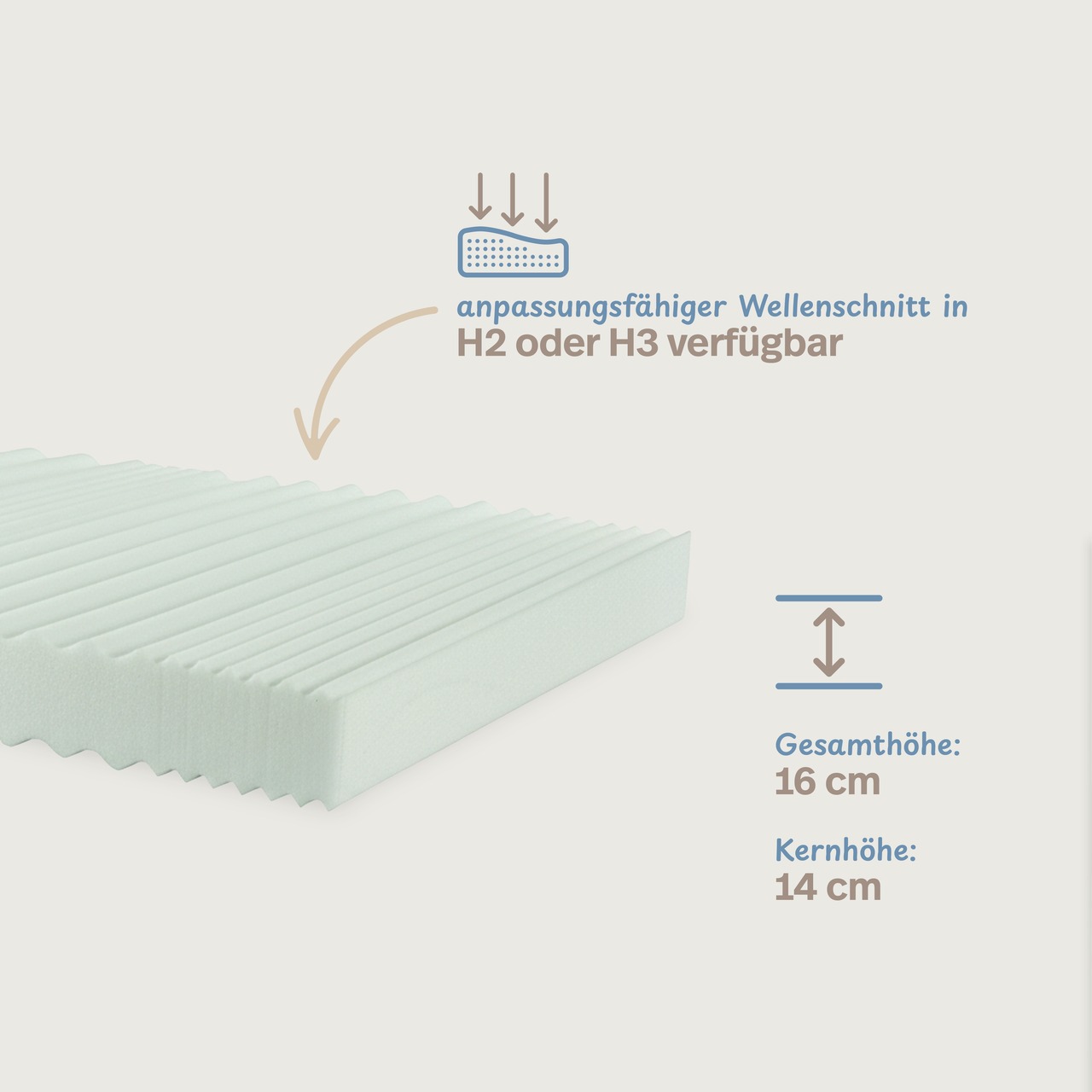 Kaltschaummatratze 7ZT mit Doppeltuchbezug