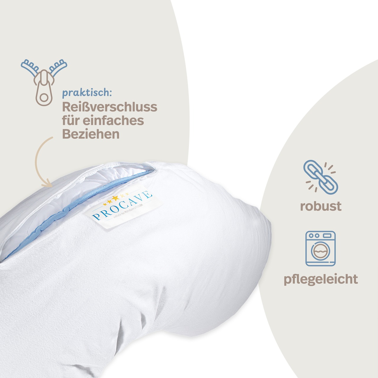 Feinflanell Schutzbezug für Stillkissen aus Baumwolle