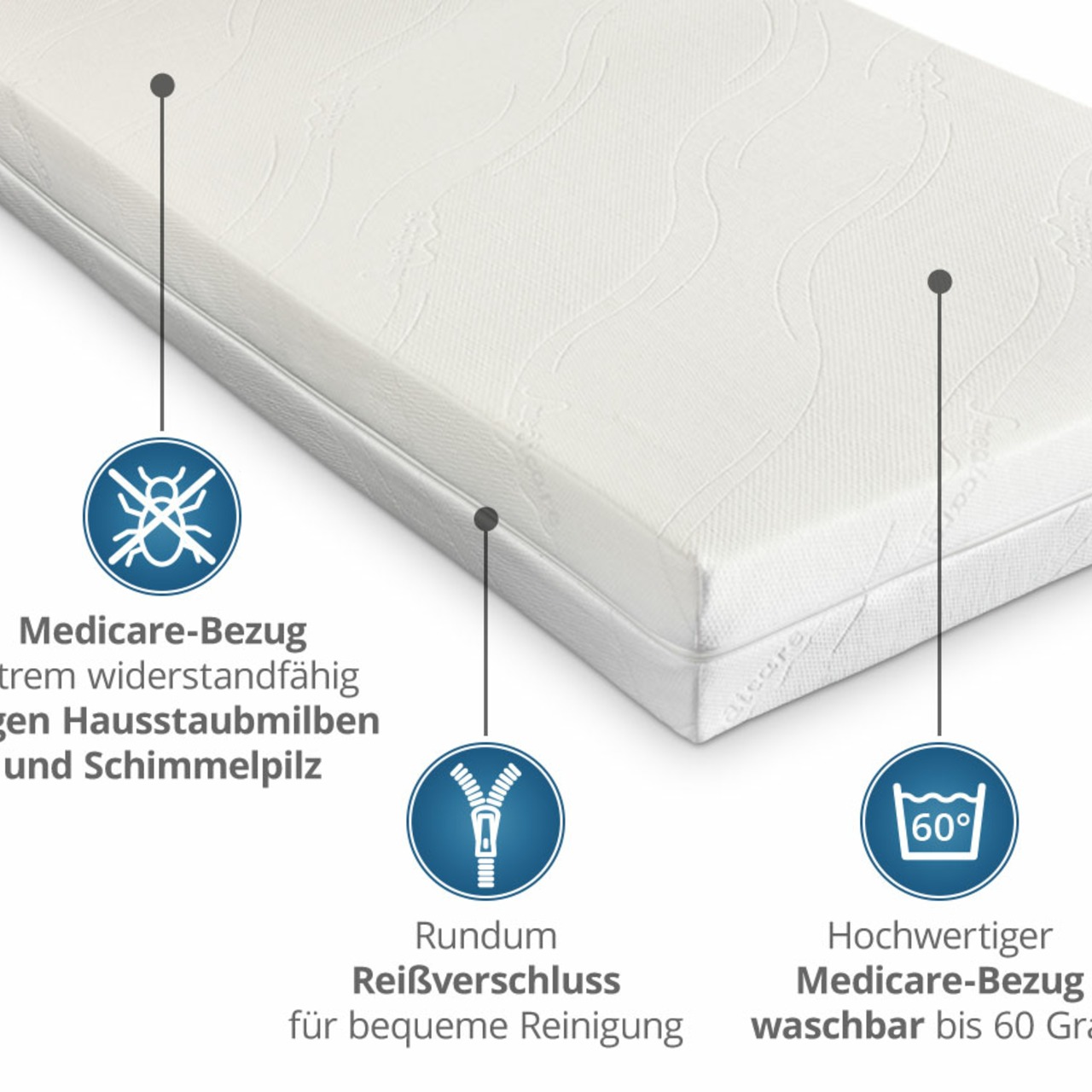 Luxusviscomatratze VT 3 mit Medicare-Bezug