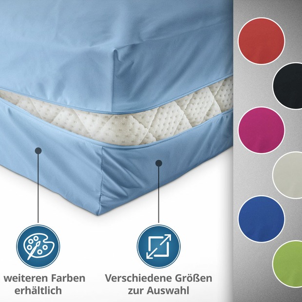 Unversteppter Matratzenbezug in Hellblau