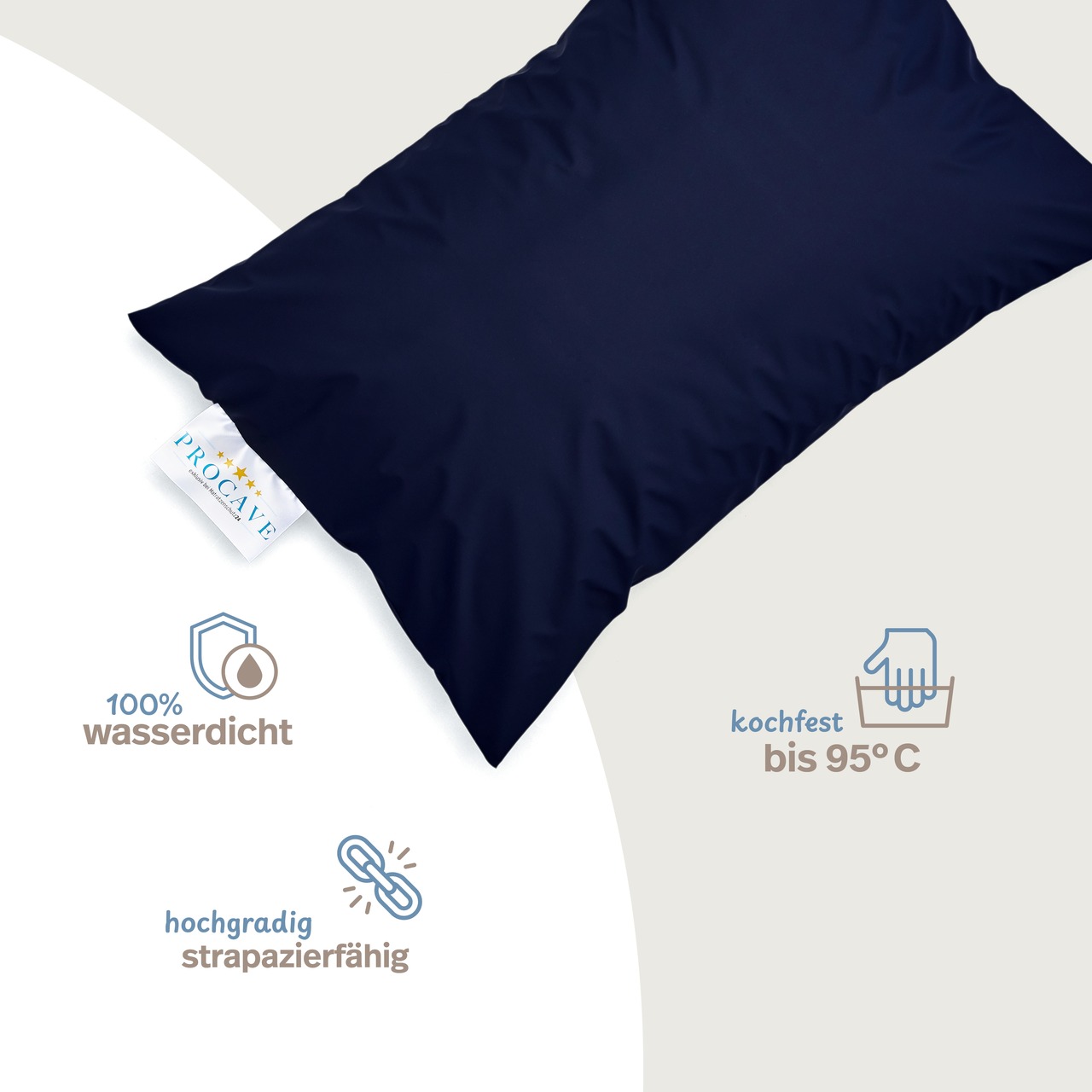 wasserdichter Kissenbezug abwischbar in dunkelblau