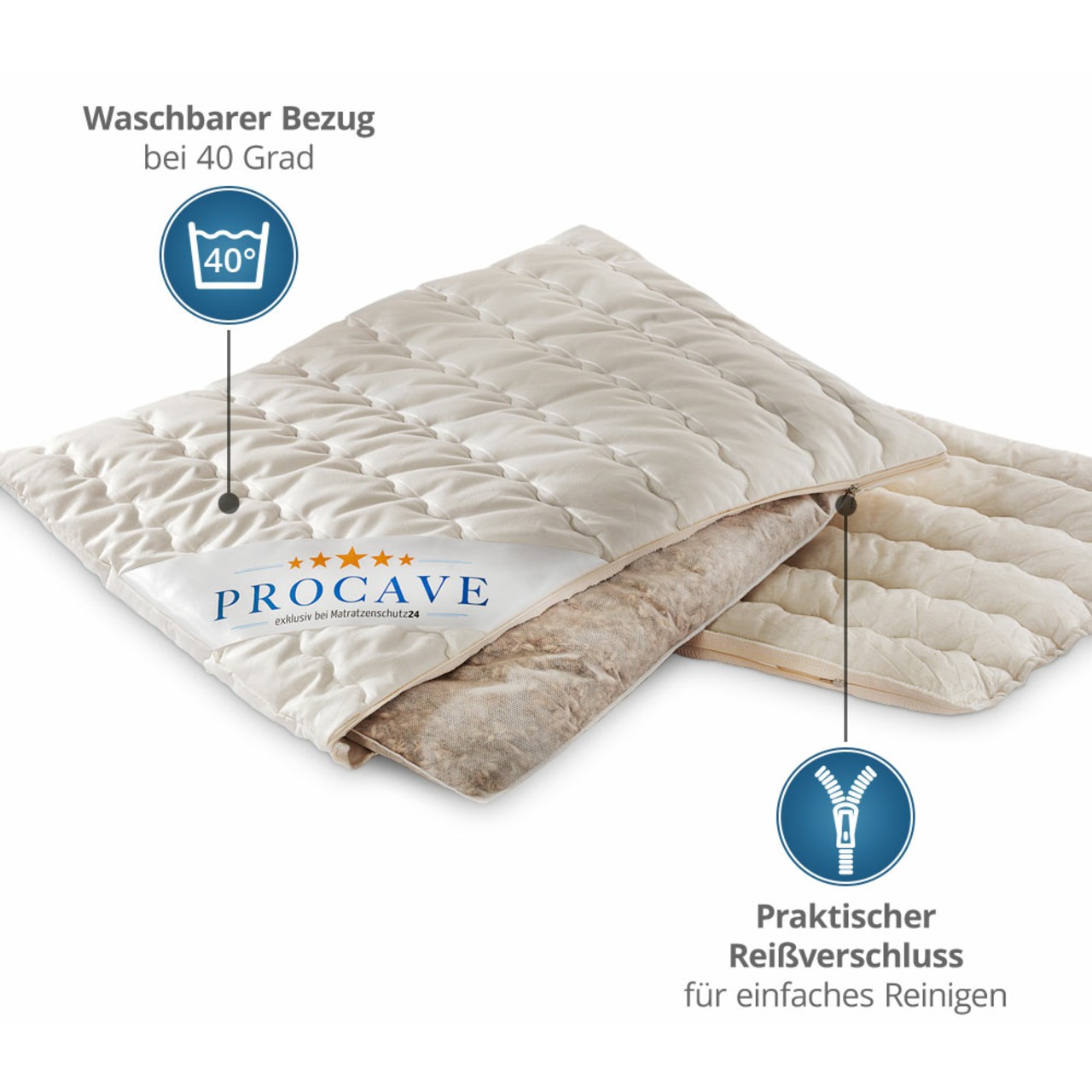 Dinkelkissen mit waschbarem Bezug aus Baumwolle