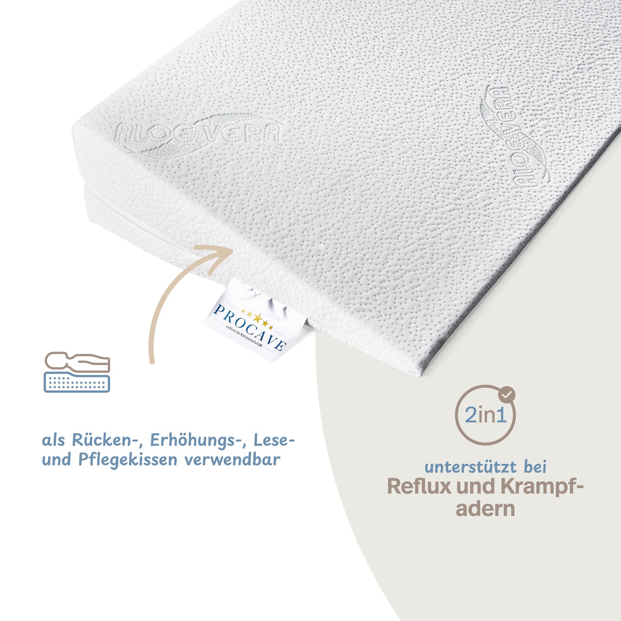 Bettkeil mit AloeVera-Doppeltuch-Bezug