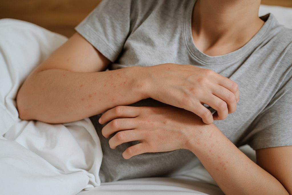 Bild von Hautausschlag durch Milben 🛌 Behandlung | PROCAVE 