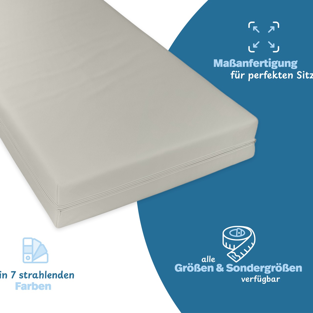 unversteppter Matratzenbezug grau