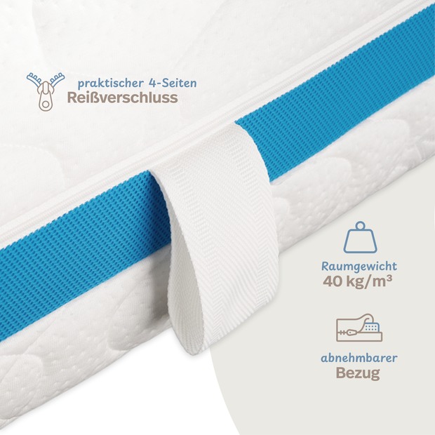 „GELI“ Würfelschnitt-Matratze mit profilierter Gelschaum-Auflage