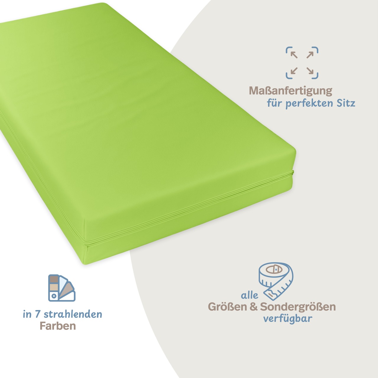 unversteppter Matratzenbezug apfelgrün