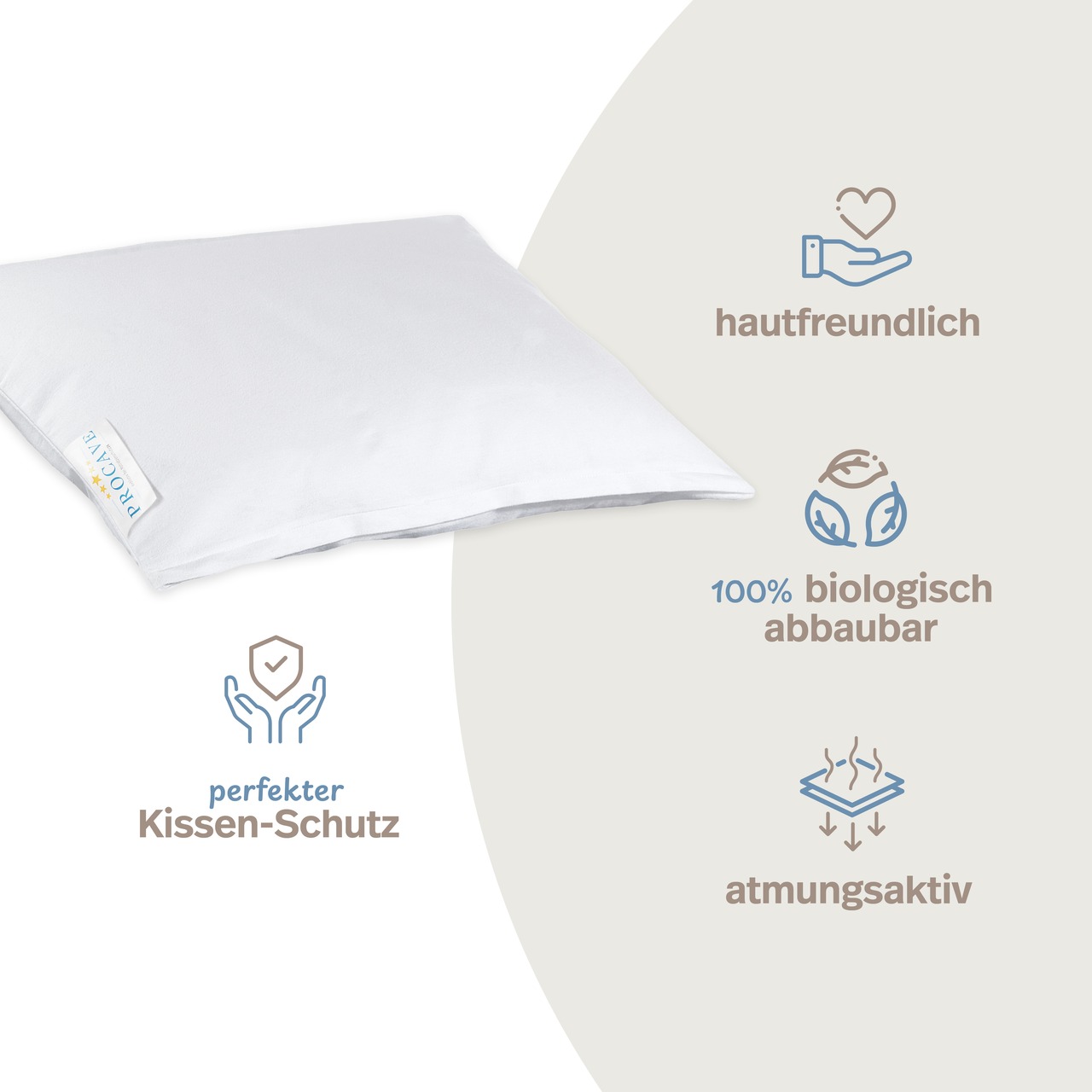 Feinflanell Schutzbezug für Kissen aus Baumwolle