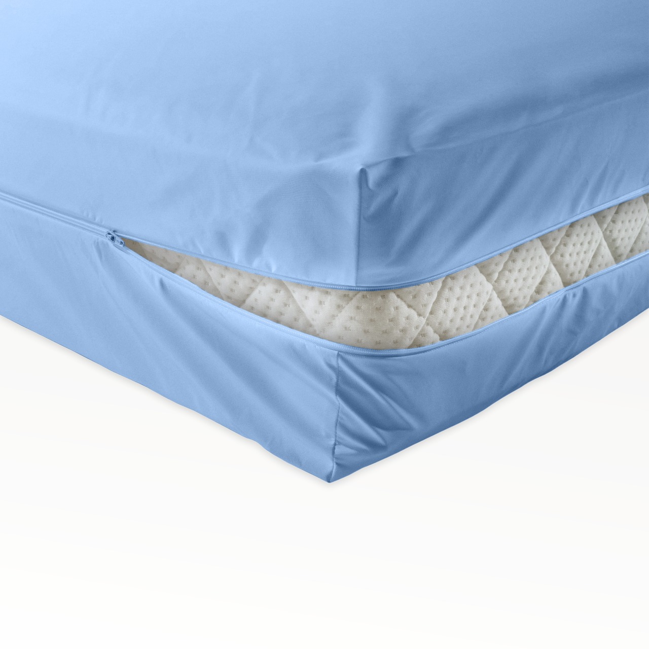 unversteppter Matratzenbezug hellblau