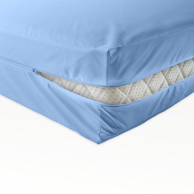 unversteppter Matratzenbezug hellblau