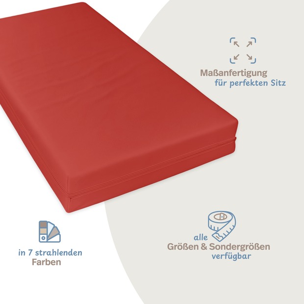 unversteppter Matratzenbezug rot