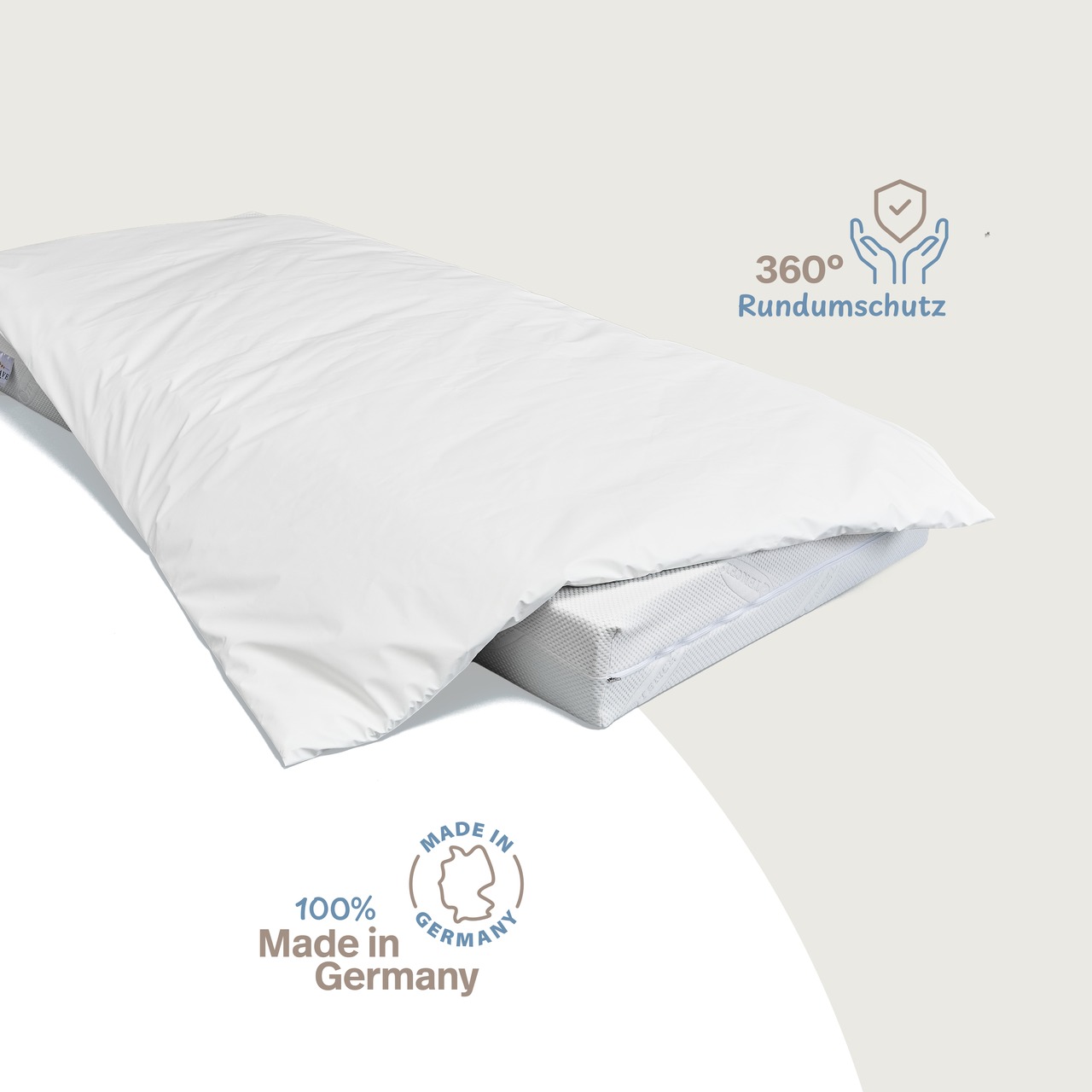wasserdichter Inkontinenz Bettdeckenbezug abwischbar in weiß