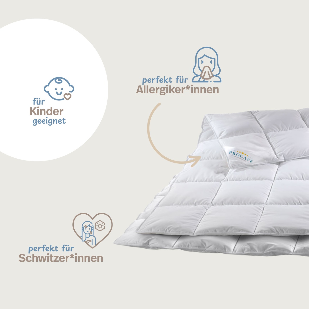 MICRO-COMFORT 4 Jahreszeiten Steppdecke mit Druckknöpfen