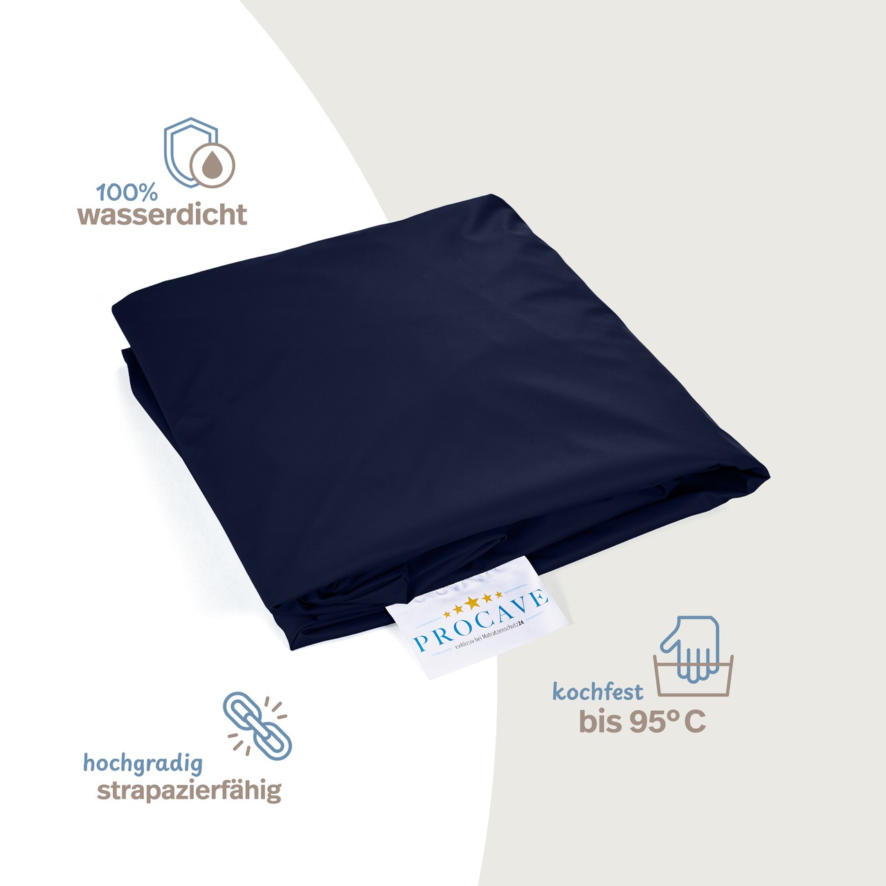 wasserdichtes Spannbettlaken abwischbar dunkelblau