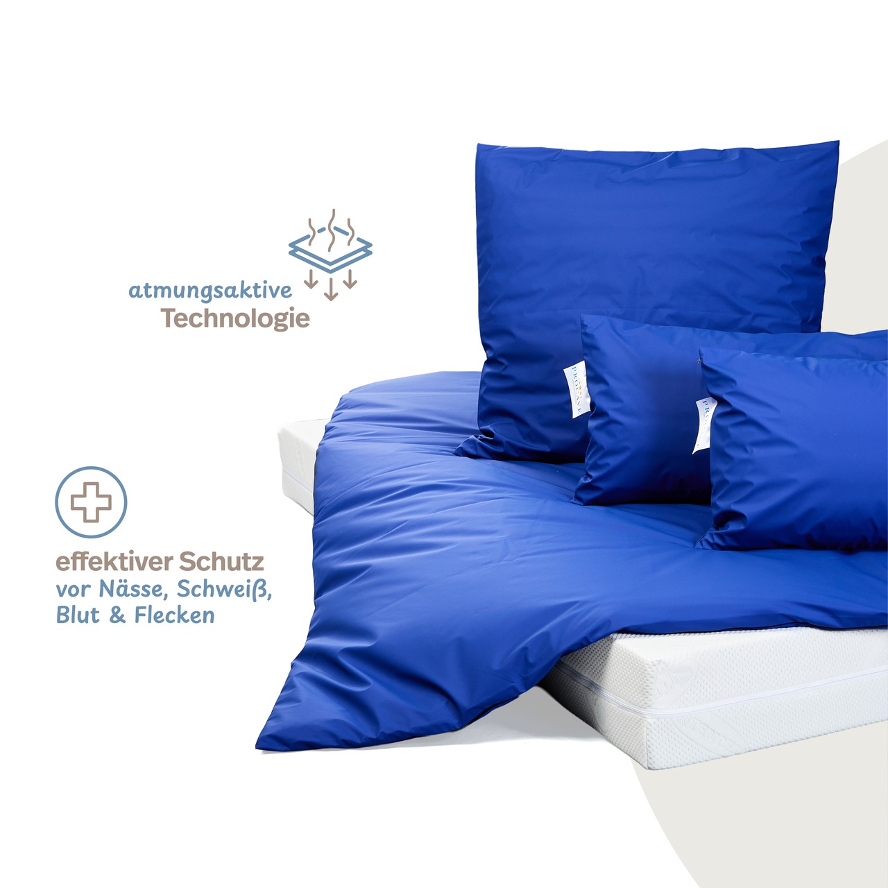 wasserdichter Inkontinenz Bettdeckenbezug abwischbar in blau