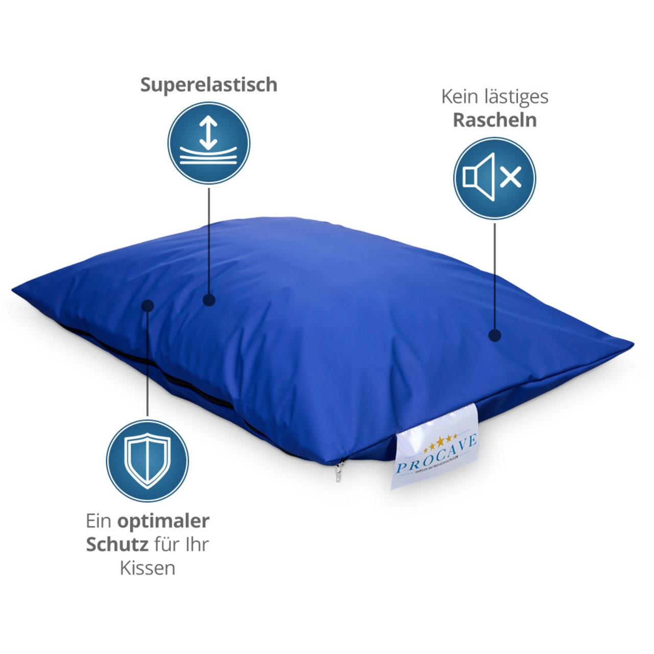 wasserdichter Kissenbezug abwischbar in blau
