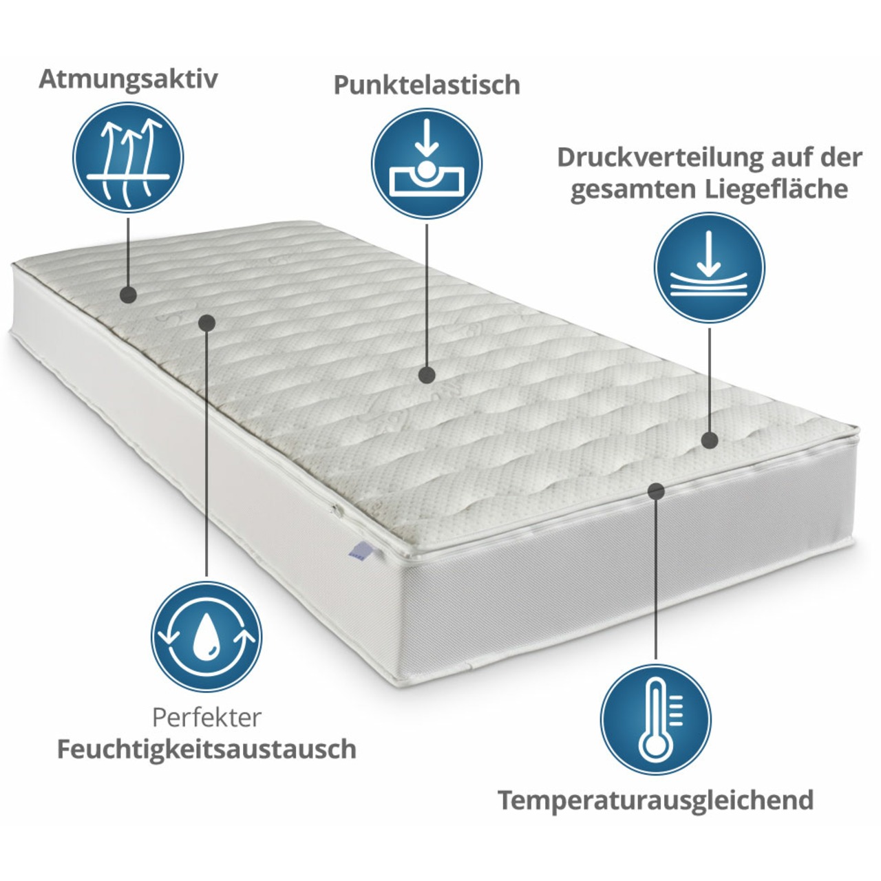 Luxusviscomatratze TR mit Silverline-Bezug