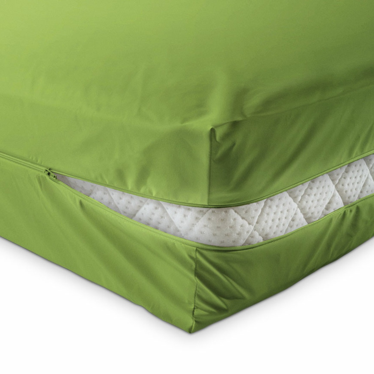 Unversteppter Matratzenbezug in Apfelgrün