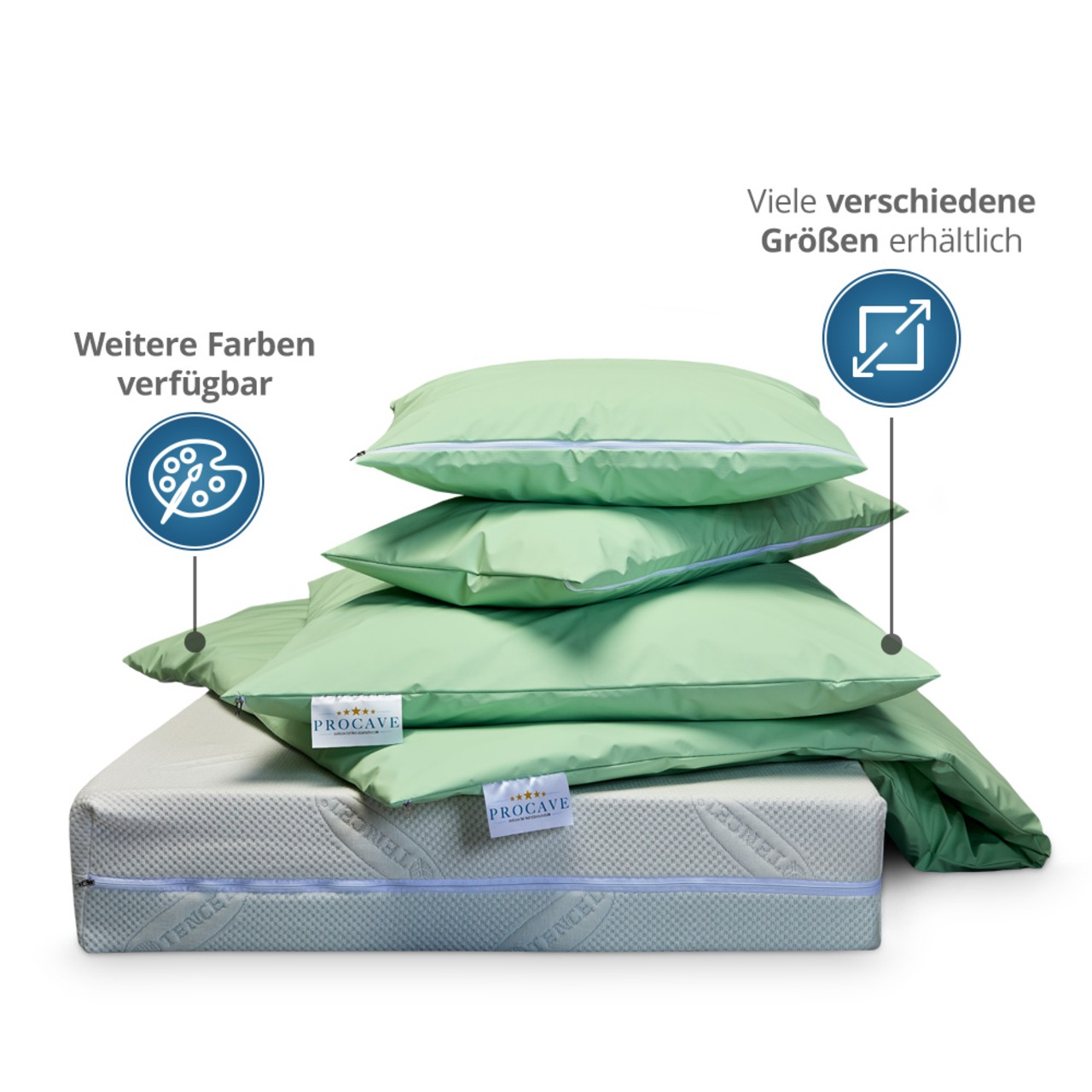 wasserdichter Kissenbezug abwischbar in grün