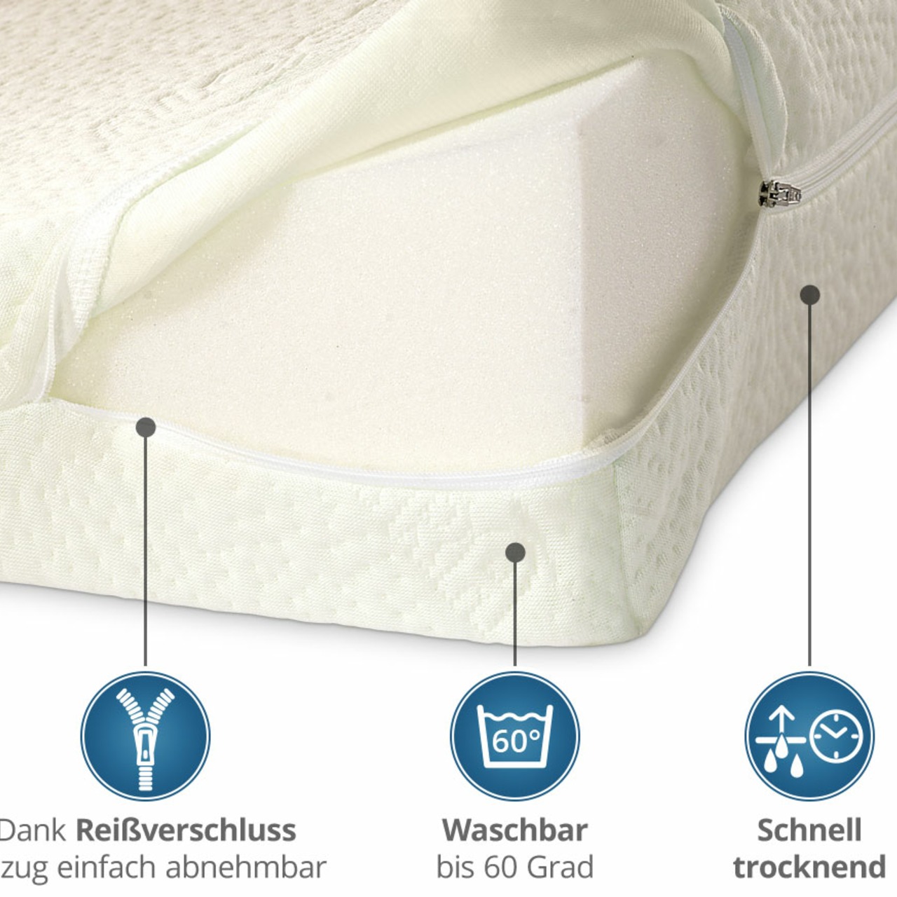 Bettkeil mit Bezug aus AloeVera-Doppeltuch