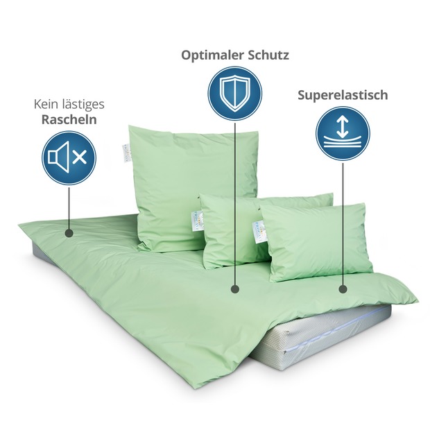 wasserdichter Inkontinenz Bettdeckenbezug abwischbar in grün