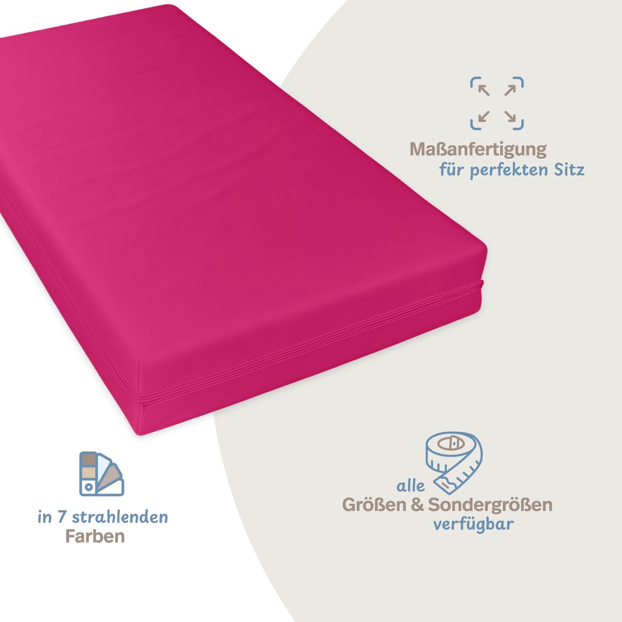 unversteppter Matratzenbezug pink