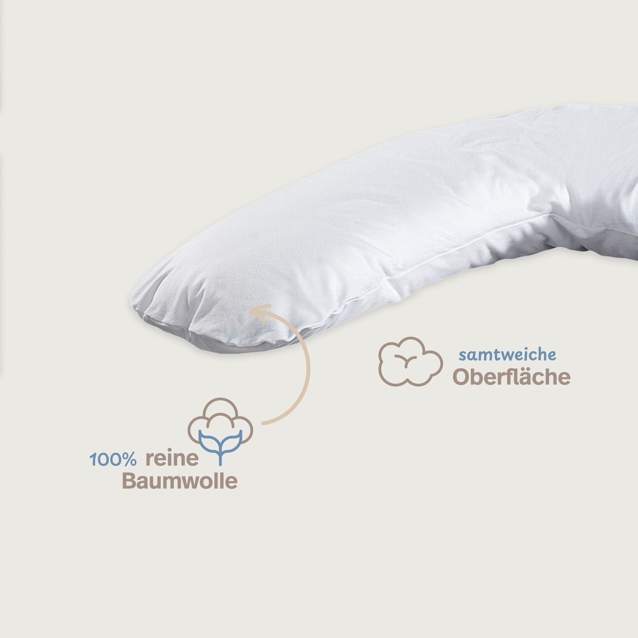 Feinflanell Schutzbezug für Stillkissen aus Baumwolle