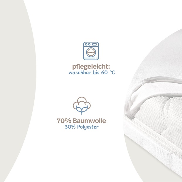 unversteppter Matratzenbezug Frottee-Stretch weiß