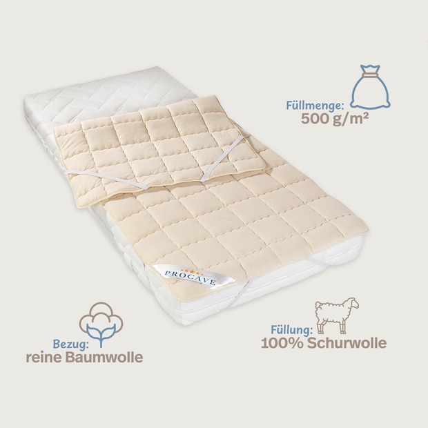 Matratzenschoner NATUR Schurwolle